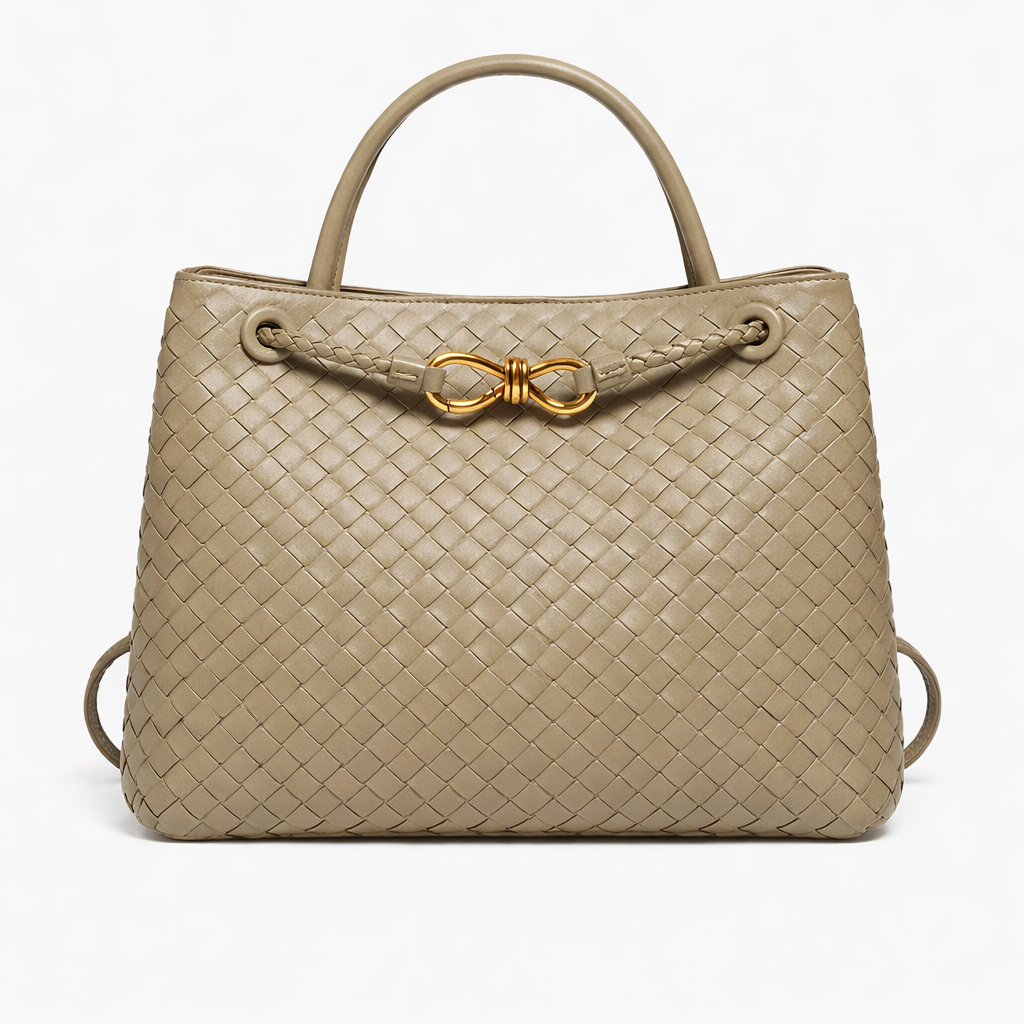 Woven Luxury Tote Bag – Soft Vegan Leather Everyday Shoulder Bag
