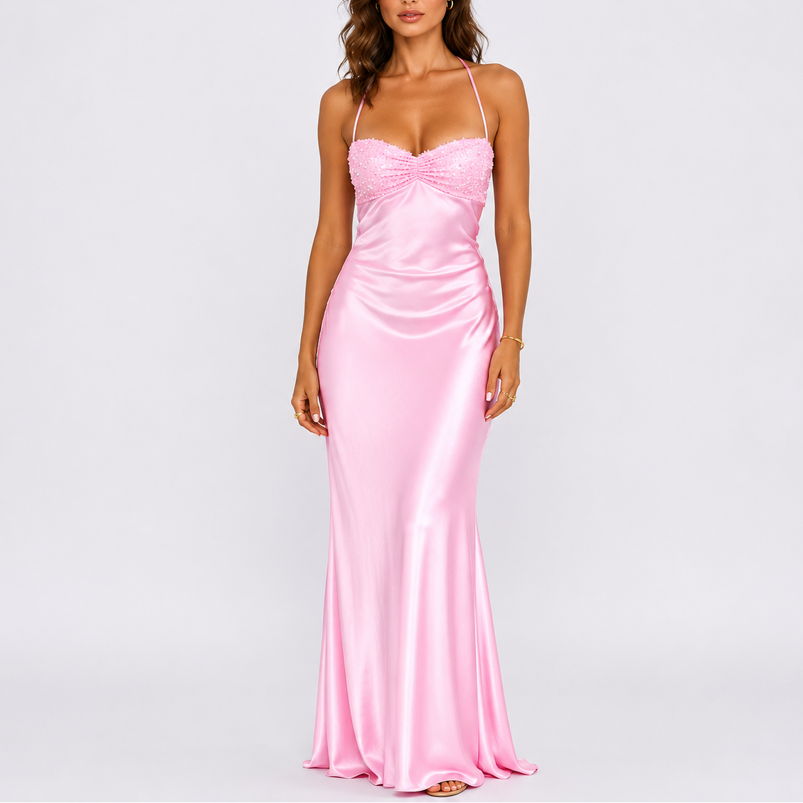 Women’s Elegant Satin Maxi Dress